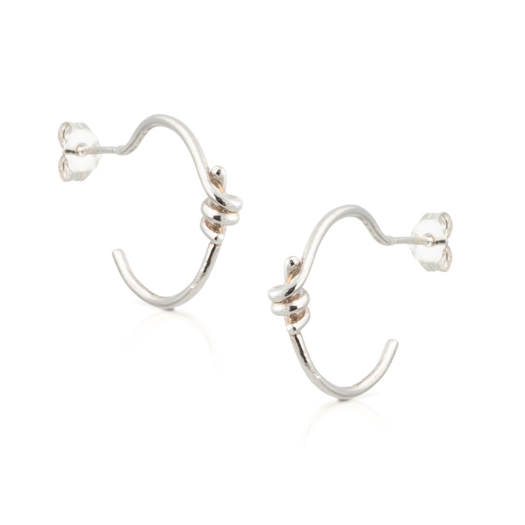 pendientes aro plata nudo