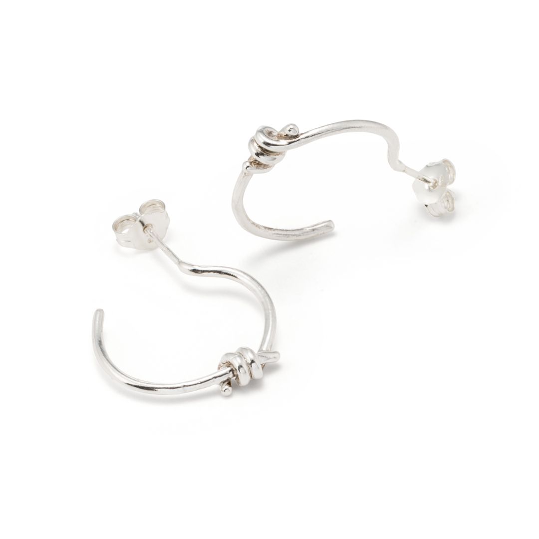 pendientes aro plata nudo
