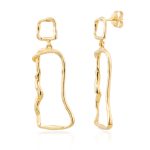 pendientes nudo rectangulo gold