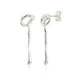pendientes nudo gota plata